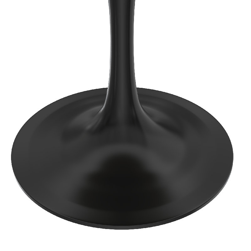 Heatherton 27" Round Dining Table with MDF Top Kitchen Table and Black Stainless Steel Pedestal Base Seats 2-4 Person