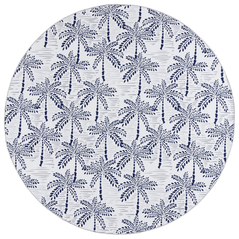 Tapis ivoire / bleu marine Malibu828, Rond 6 pi