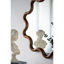 Miroir d'appoint 31,2 "x 30" avec design extraordinaire, salon surélevé, chambre à coucher, cadre d'entrée en bois brun foncé singulier 31 "Ambiance