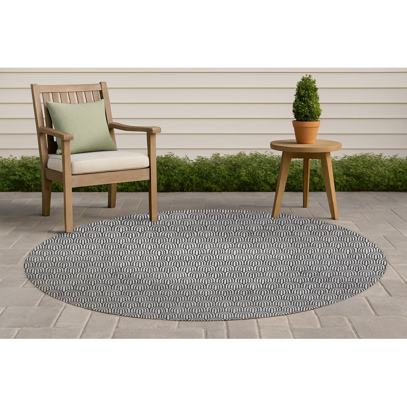 Tapis d'extérieur antidérapant Rolling Hills, Rond 5 pi