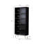 Bibliothèque sur pied 74,7 "x l 33,46" en bois massif noir avec armoire ouverte et armoire de rangement