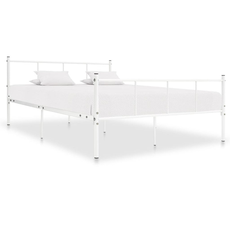 Quintanar Metal Bed, White, 80cm H x 49.29cm W x 206.4cm L