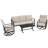 4-Piece Sofa Set with Thick Padded Zippered Cushions, Beige-960246309