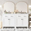 Ensemble de meuble-lavabo moderne 60 po blanc avec lavabos doubles (séparés), lavabos doubles en céramique, tablette réglable, portes à fermeture en douceur et tiroir rabattable-1471855694-1471855697