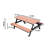 Outdoor HDPE Picnic Table Benches Set , Rectangle Patio Dining Table Bench Set, Anti-Rust Long Life Span-1380415377