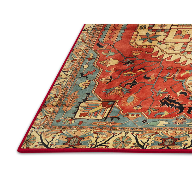 Tapis oriental orange / bleu, Rectangle 5 pi x 8 pi