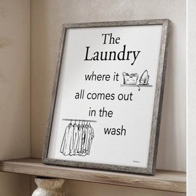 Comes Out In the Wash Framed Print - Solid Wood