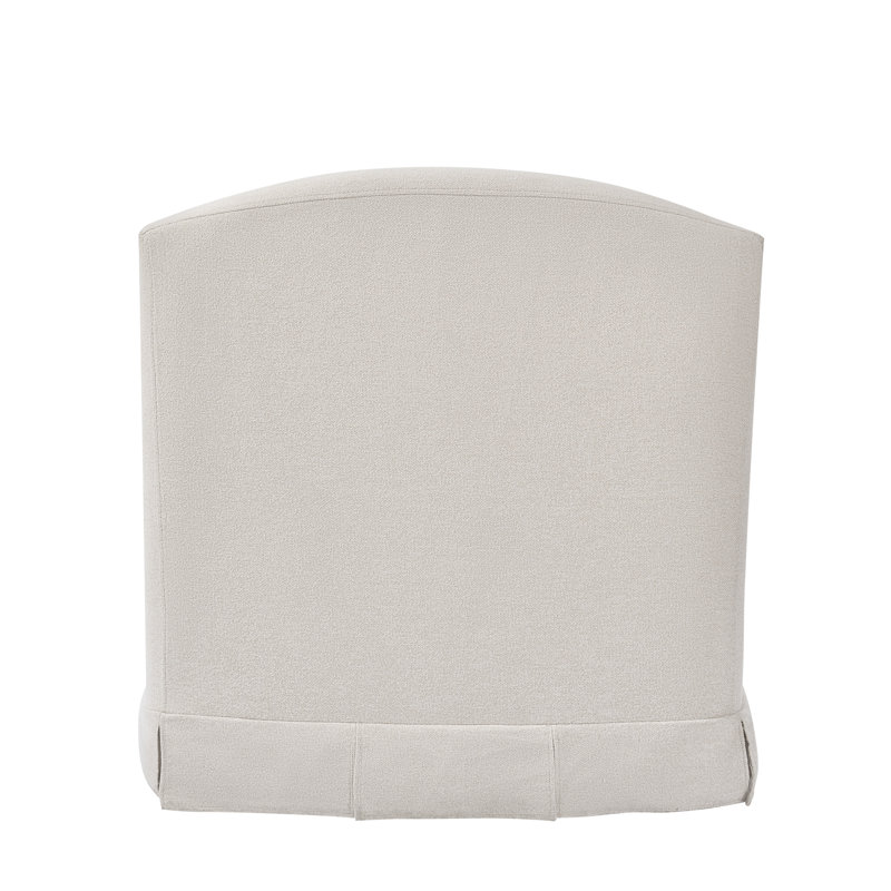 Mcgee Modern Farmhouse Slipcovered Swivel Armchair, White Polyester