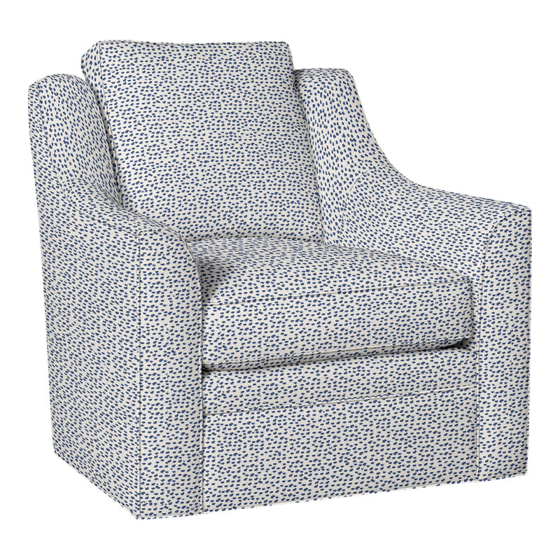 American Bungalow Nicholas Barrel Back Swivel Chair, Perigold Elements Blueberry