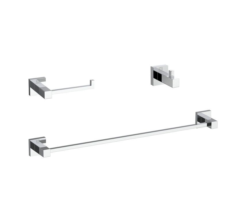 Ensemble de quincaillerie de salle de bain 3 pièces Isla, Chrome