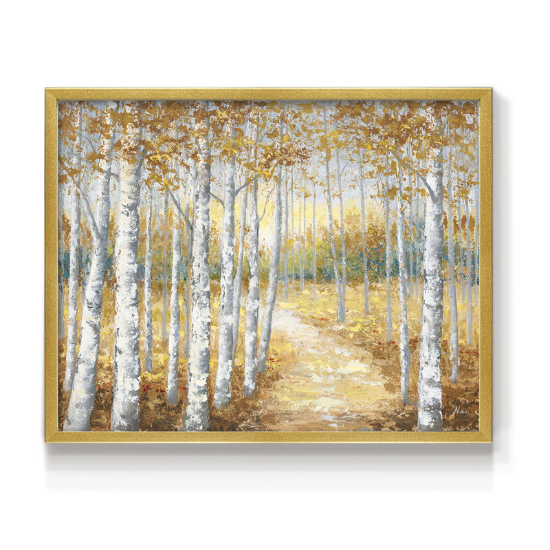 Birch Path I - Reproduction encadrée - réversible, H 11 po x l 14 po