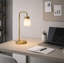 Alakai 41cm Desk Arch Metal Table Lamp with Glass Shade-106542929