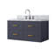 Ensemble de meuble-lavabo simple avec plateau en marbre de Carrare et robinet-1725801018