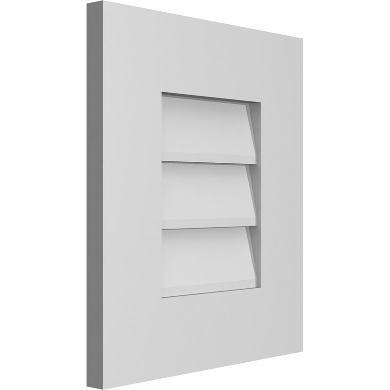 Vent à pignon rectangulaire en uréthane non-fonctionnel, H 16 po x l 14 po x P 1 po
