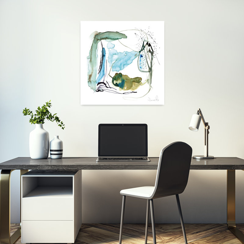 Art contemporain abstrait géométrique contemporain, H 18 po x l 18 po