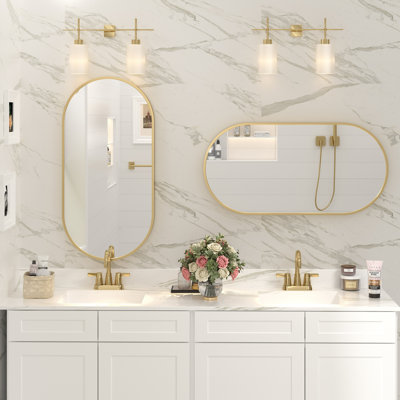 Amara Aluminum Alloy Framed French Cleat Mounted Oval Wall Decor Bathroom Vanity Mirror