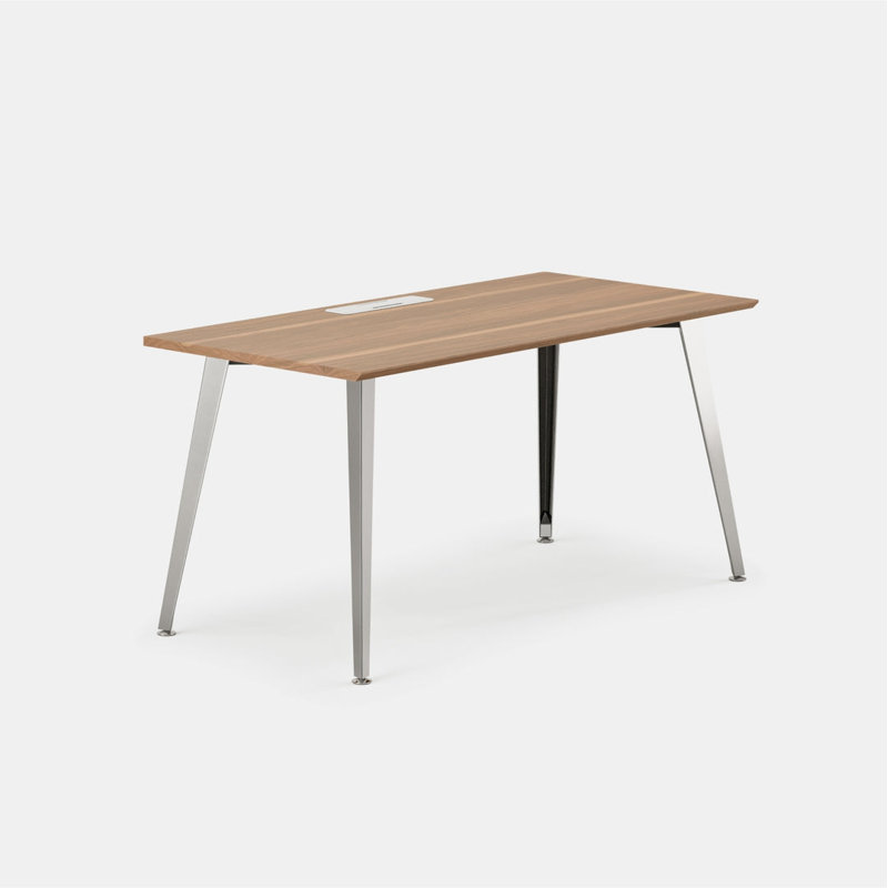 Office Desk, 30" H x 60" W x 30" D, Mirror, Walnut