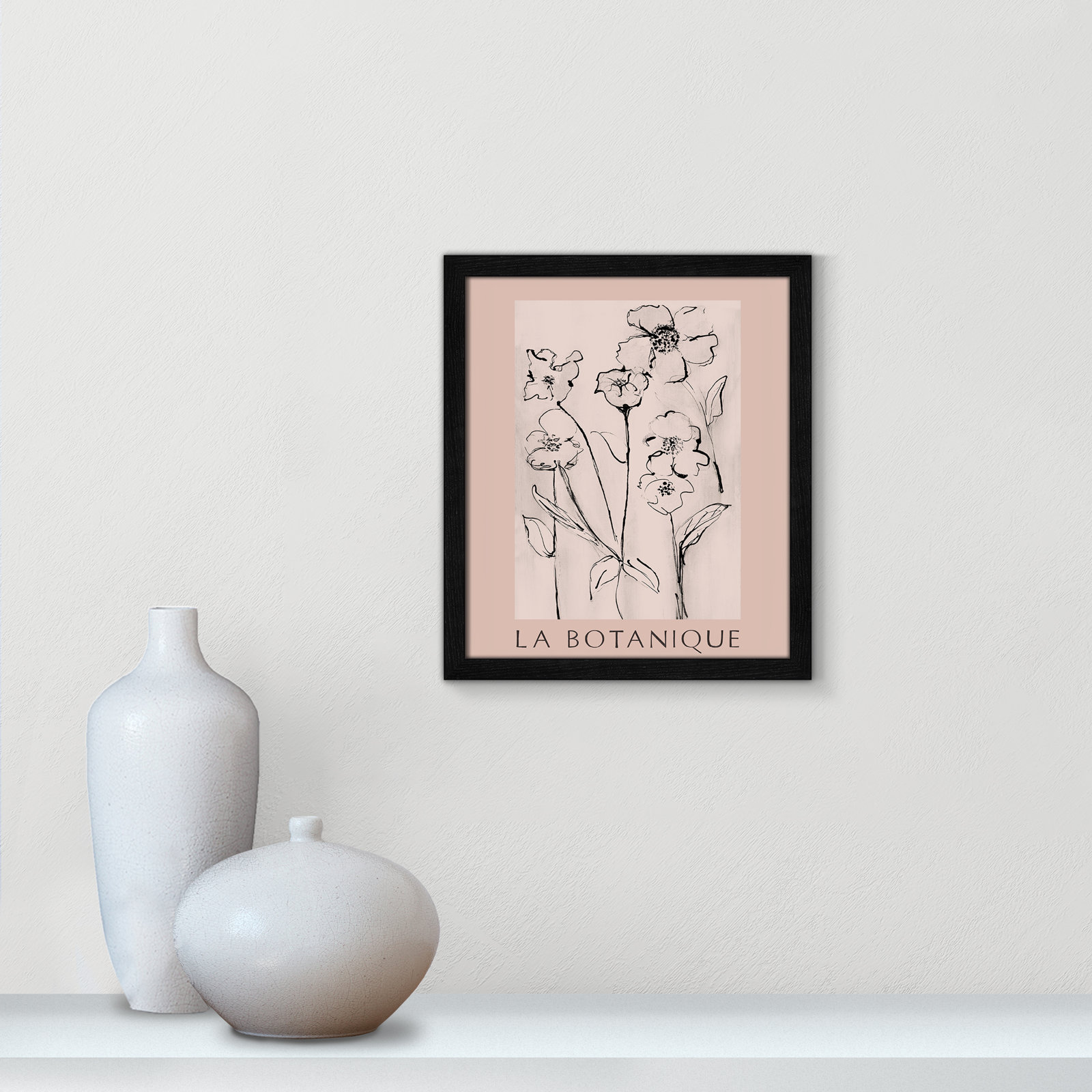 Botanical Poster Collection " La Botanique " by Susan Jill, No, Black Single Picture Frame, 15" H x 13" W x 0.75" D