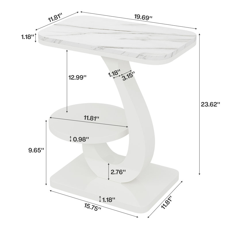 Tray Top Pedestal Side Table Set