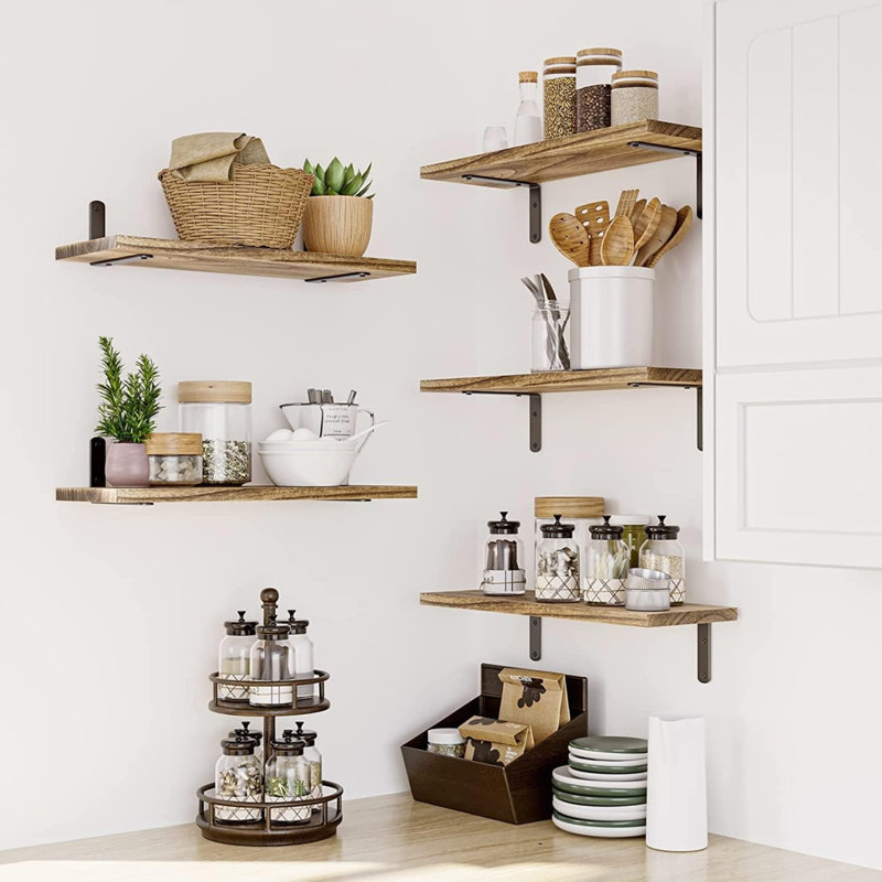 42cm W Manufactured Wood Wall Mounted Shelving Unit