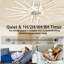114cm Dimmable Reversible Ceiling Fan with LED Lights And Remote Control-954617880