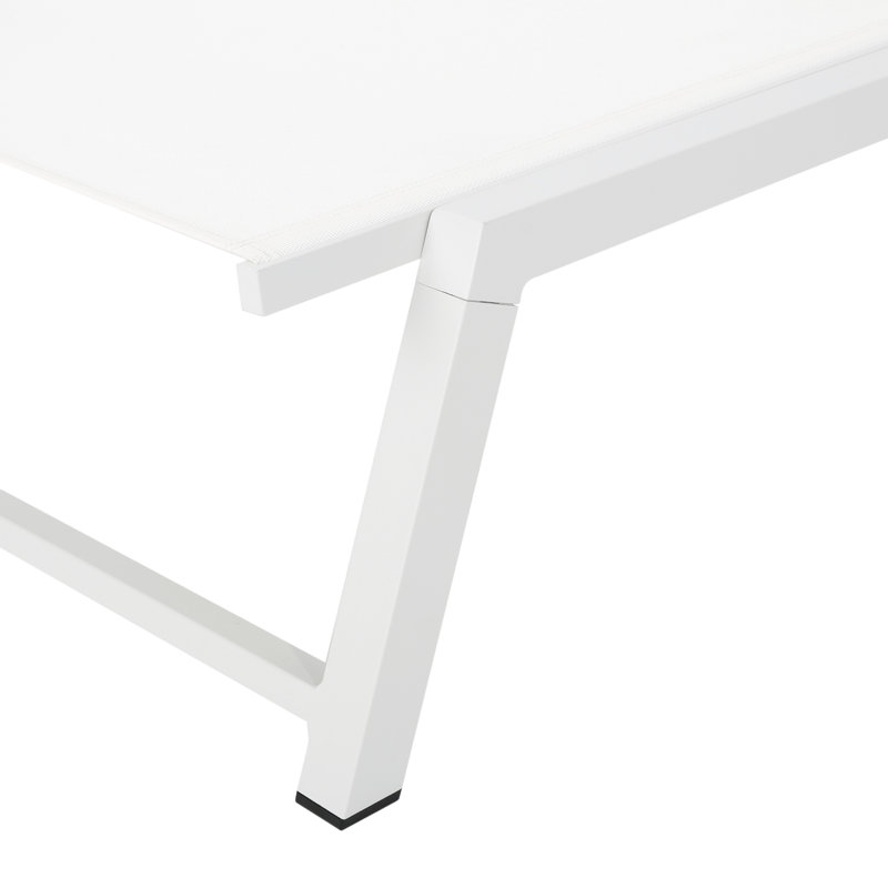 Petrie Outdoor Metal Chaise Lounge, White