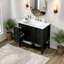 Meuble-lavabo de salle de bain avec lavabo en céramique - meuble-lavabo en bois aggloméré avec tiroirs fonctionnels, armoire fermée, tablette ouverte, finition peinte-1331592266