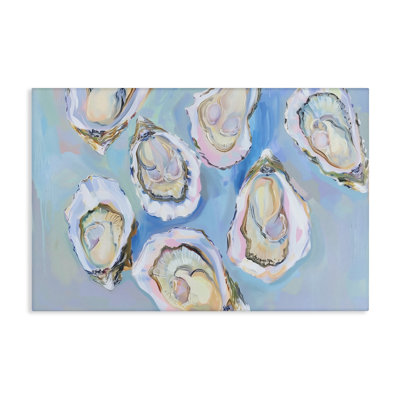  «Pastel Oysters on Blue» par Arlington Prints