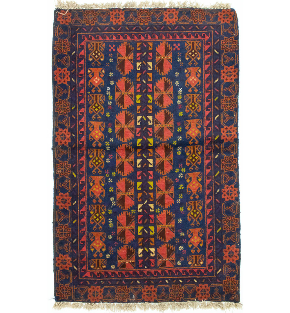 Colerane Hand Hooked Wool Blue Indoor/Outdoor Rug