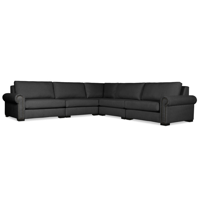 Mosely Upholstered L-Shaped Sectional Symmetrical, Charcoal Revolution®