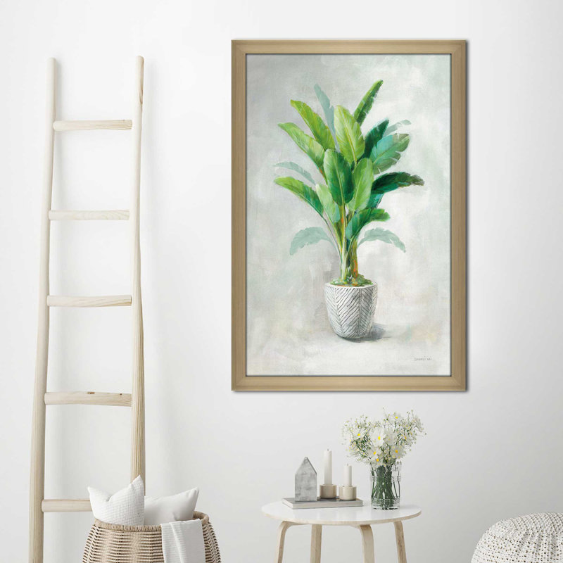 «Greenhouse Palm II», reproduction d'art, Encadrement champagne, H 27,5 po x l 21,5 po x P 0,75 po