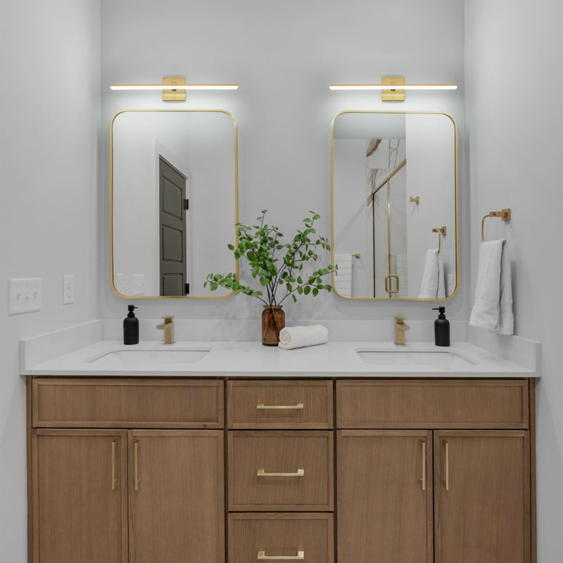 1-light Dimmable Led Bath Bar Vanity Light, Gold