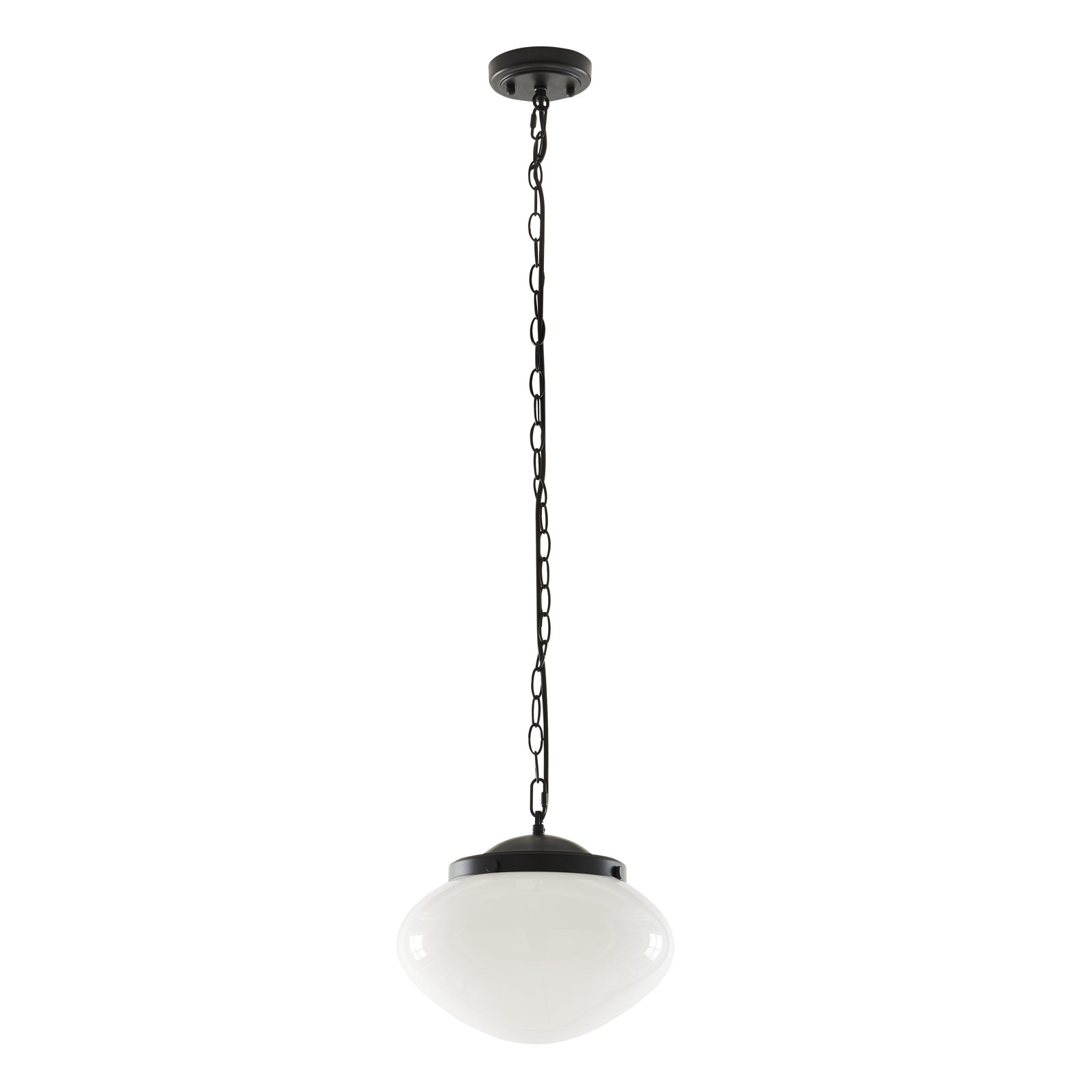 Single Light Iron Pendant, Matte Black