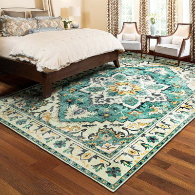 Tapis bleu / vert élégant