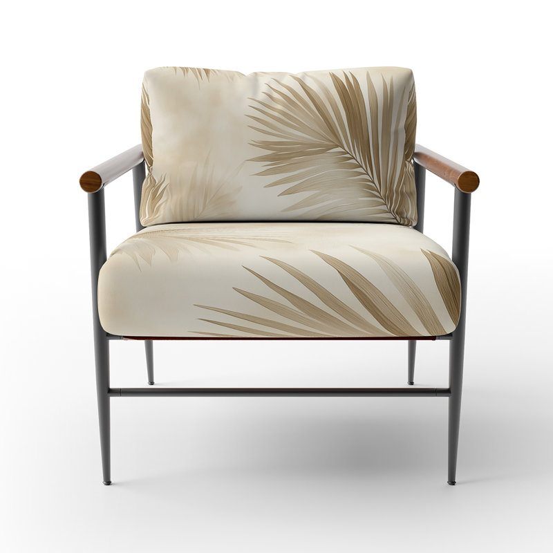 Fauteuil d'appoint Palm Trees, Brown Round Arms