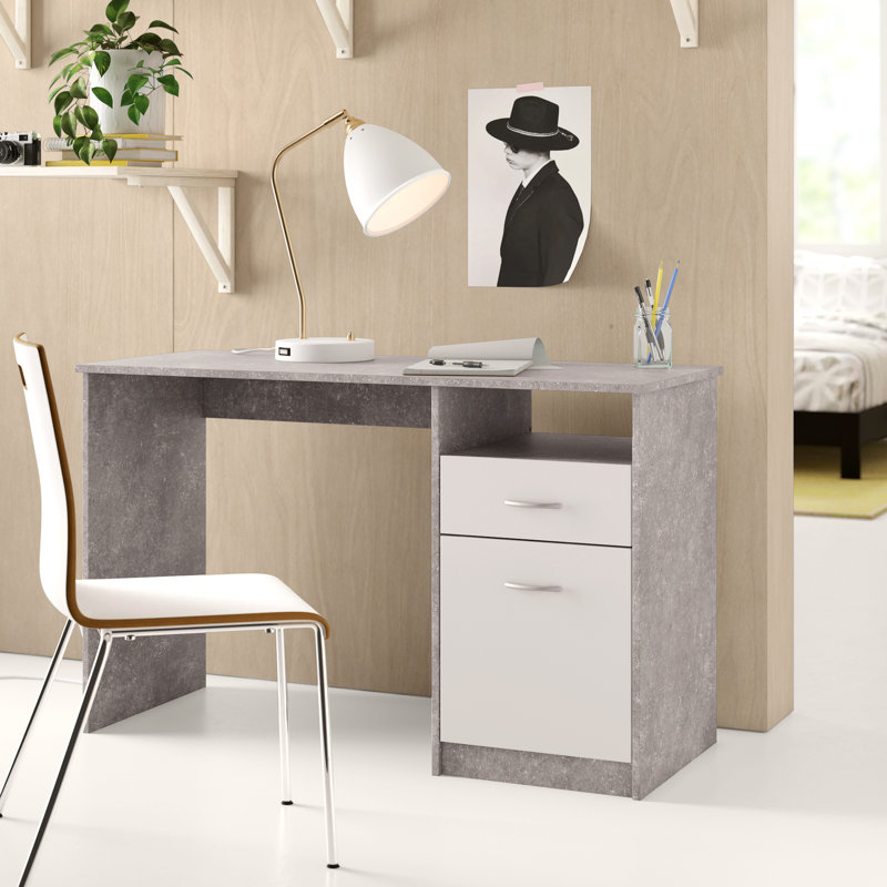 Garry Writing Desk, White/Grey