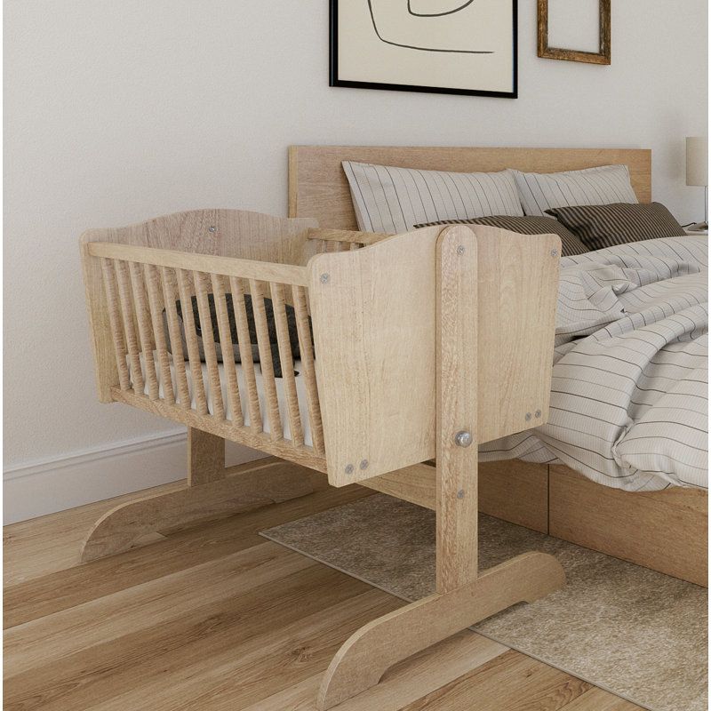 Maxi Bedside Cot with Bedding, Brown