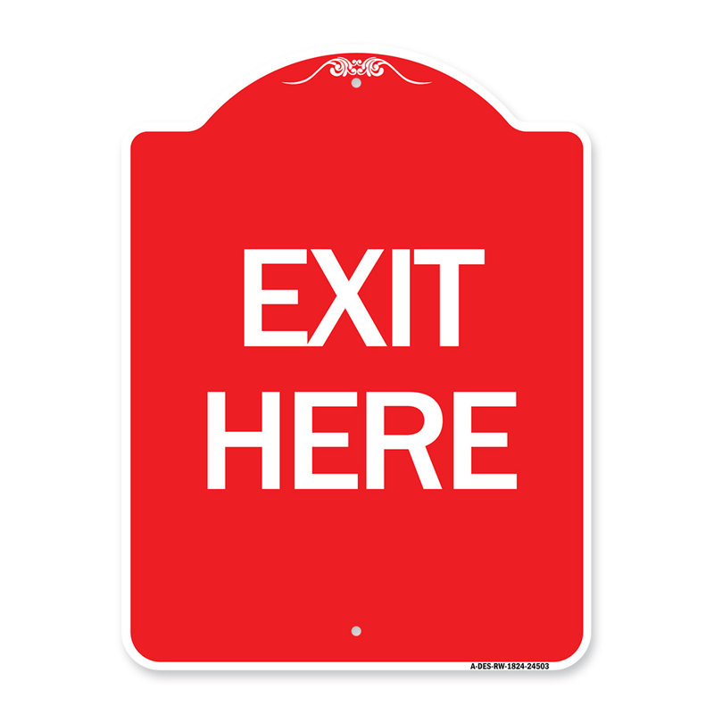 Enseigne Signmission Designer Series - Exit Here / 24503, H 18" x l 18" x P 1"