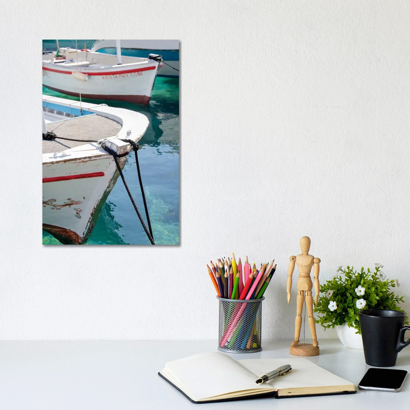 Workboats of Corfu, Greece III by Laura DeNardo - 1 Piece Wrapped Canvas Wall Art, 20.32 cm H x 30.48 cm W
