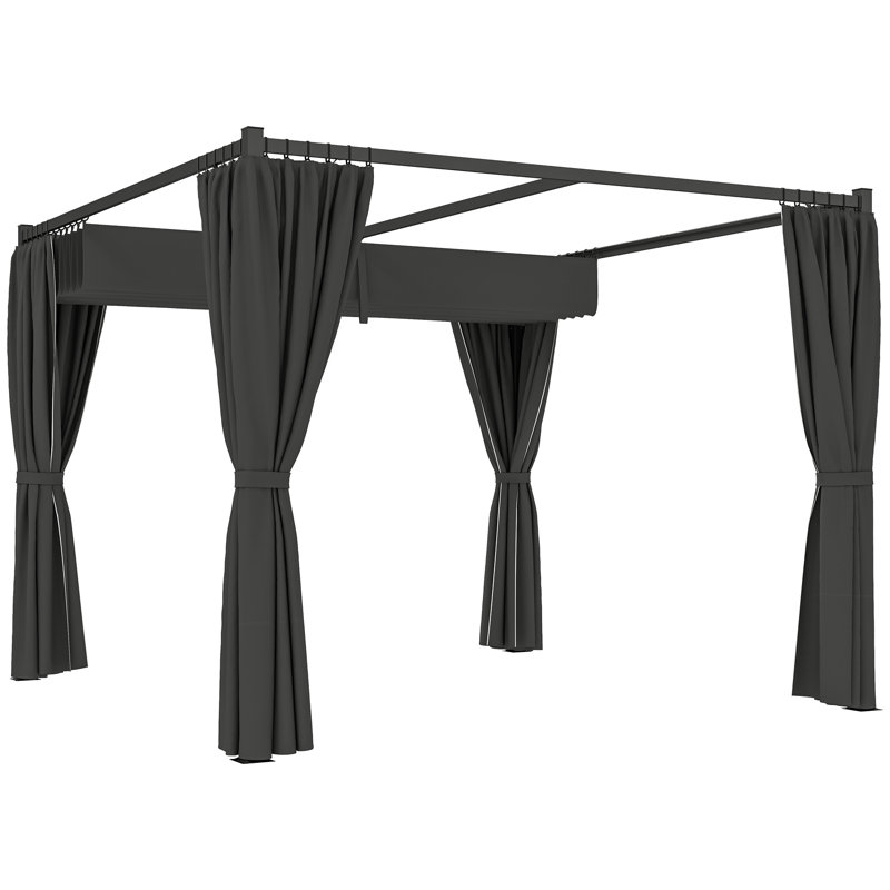 2.27m x 3m x 3m Pergola, Charcoal Grey