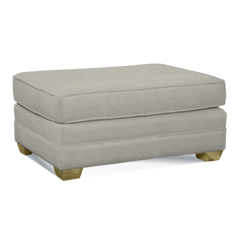 Bedford Upholstered Ottoman, Brass , Basic Beige, 0317-85
