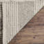 Tapis gris / ivoire en laine / coton tissé à la main à rayures Jacques-1059288627