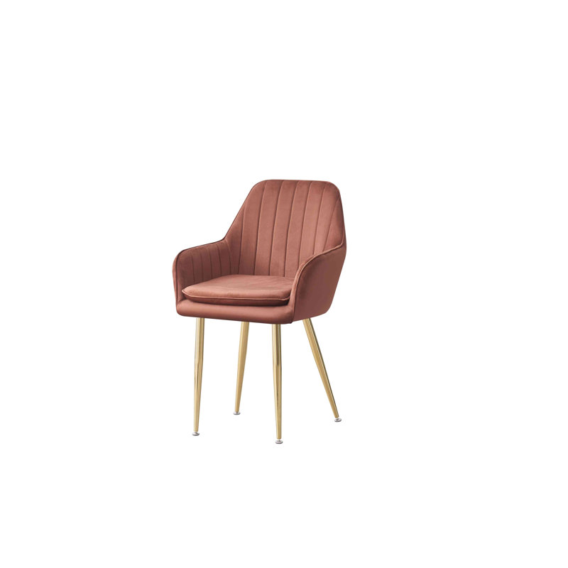 Aldegonde 47cm H Tufted Foam Padding Upholstered Metal Armchair, Red