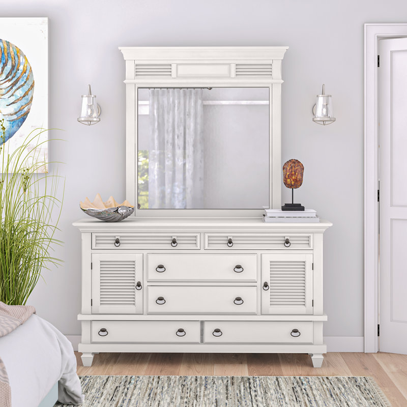 Commode combinée 6 tiroirs avec miroir Gleda