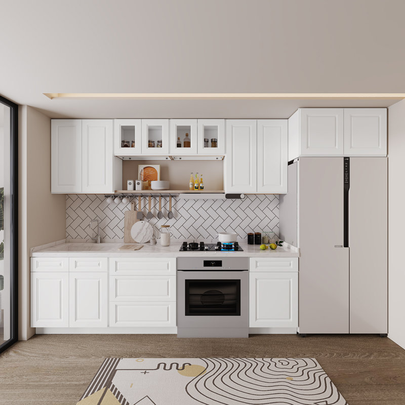 Armoire murale standard traditionnelle en contreplaqué prêt à assembler en blanc traditionnel l 30 po x P 24 po x H 18 po Homeibro