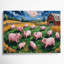 Ferme, cochons verts, art mural sur toile-939725909