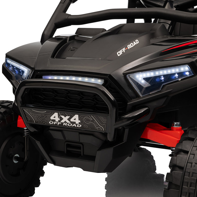 Black 24V 2-Seater Off-Road UTV Ride-On with Remote Control
