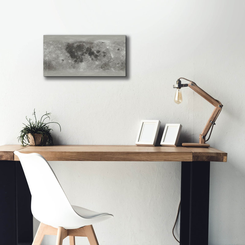 «Moon Map by NASA» par Epic Portfolio, art mural sur toile, H 12 po x l 24 po x P 0,75 po