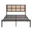 Grand lit plateforme en métal foncé bronze, tête de lit en fausse canne pour la décoration de la chambre à coucher-1534106422-1534106423