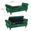 Banc repose-pieds rectangulaire en velours avec rangement et 1 coussin, vert foncé, émeraude